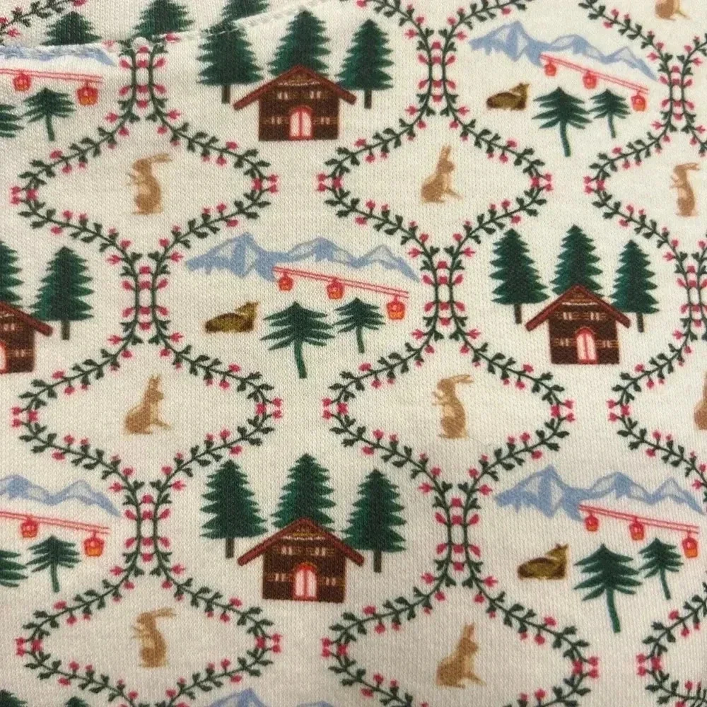 Hill House - Charlotte Sleep Tee - Ski Chalet pattern - Size X-Small
